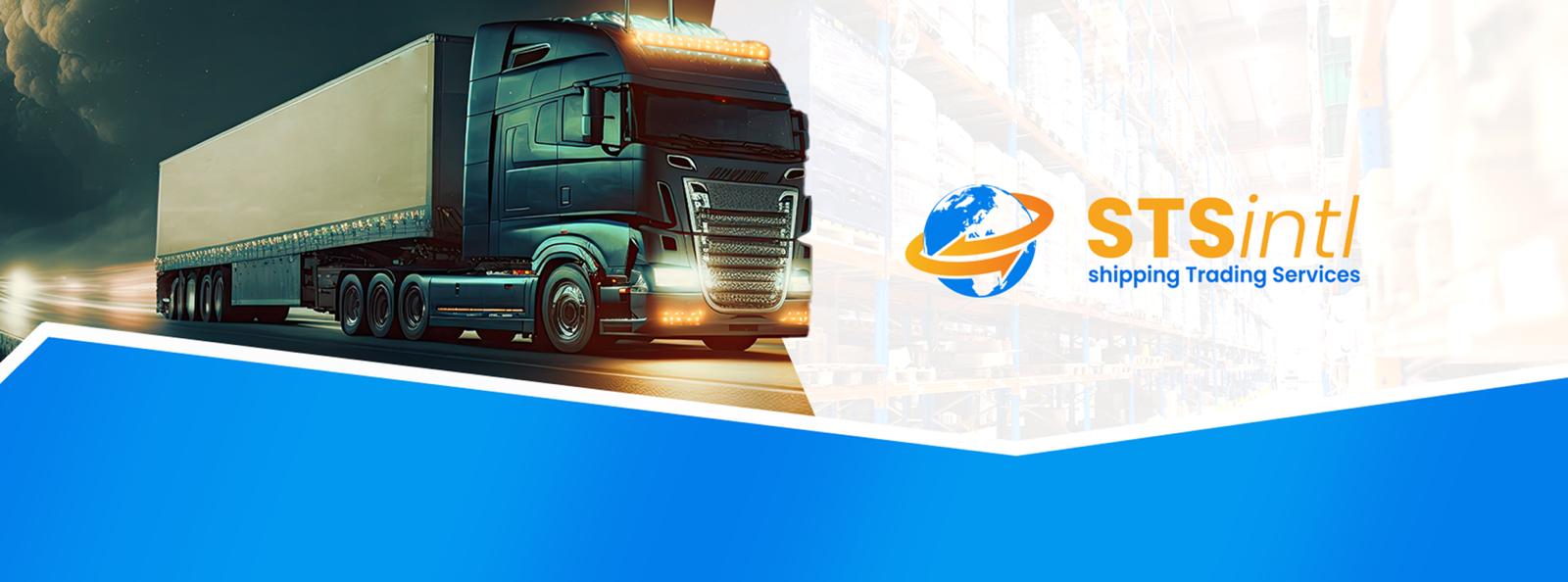 STS INTL long-haul truck on the road at night
